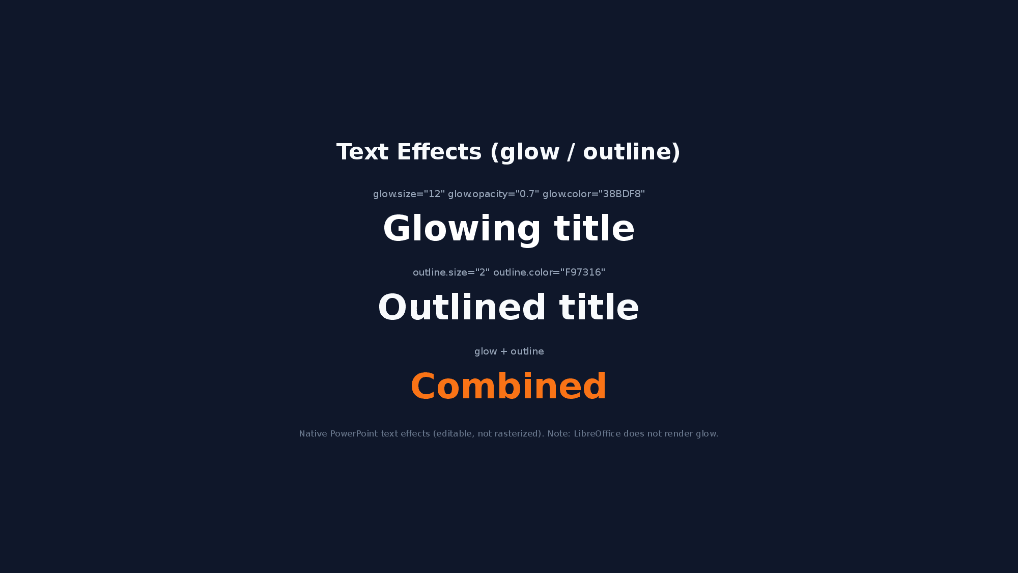 Text effects example